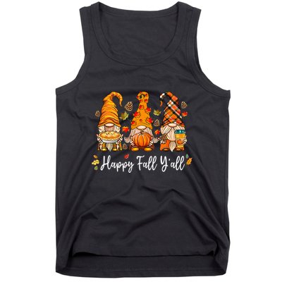 Happy Fall Yall Gnome Pumpkin Truck Autumn Thanksgiving Tank Top