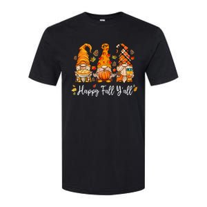 Happy Fall Yall Gnome Pumpkin Truck Autumn Thanksgiving Softstyle CVC T-Shirt