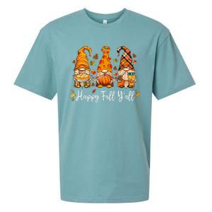 Happy Fall Yall Gnome Pumpkin Truck Autumn Thanksgiving Sueded Cloud Jersey T-Shirt