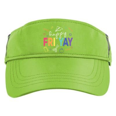 Happy Fri Yay Funny Teacher Friday Adult Drive Performance Visor