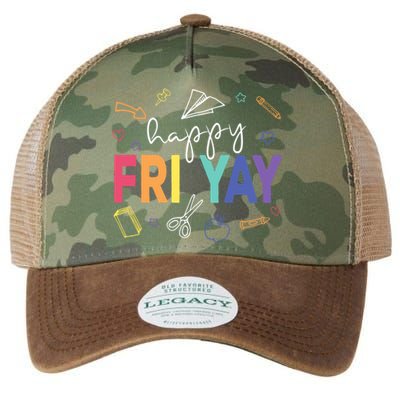 Happy Fri Yay Funny Teacher Friday Legacy Tie Dye Trucker Hat