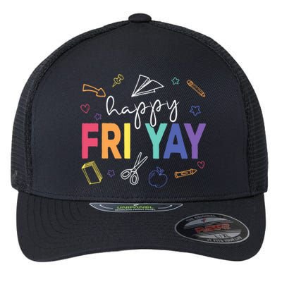 Happy Fri Yay Funny Teacher Friday Flexfit Unipanel Trucker Cap