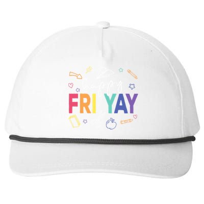 Happy Fri Yay Funny Teacher Friday Snapback Five-Panel Rope Hat