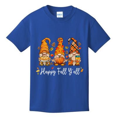Happy Fall Yall Gnome Pumpkin Truck Autumn Thanksgiving Kids T-Shirt