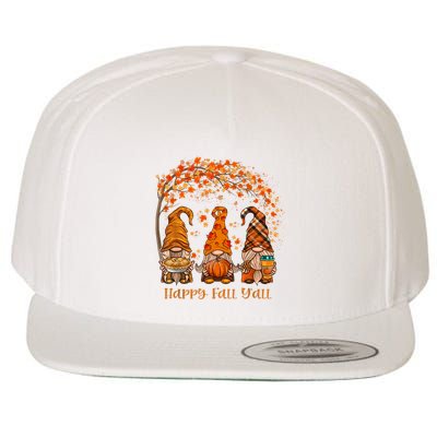 Happy Fall Yall Gnome Autumn Gnomes Pumpkin Spice Season Wool Snapback Cap