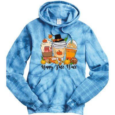 Happy Fall Yall Pumpkin Truck Autumn Thanksgiving Tie Dye Hoodie