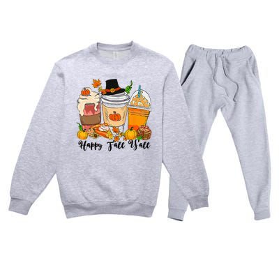 Happy Fall Yall Pumpkin Truck Autumn Thanksgiving Premium Crewneck Sweatsuit Set