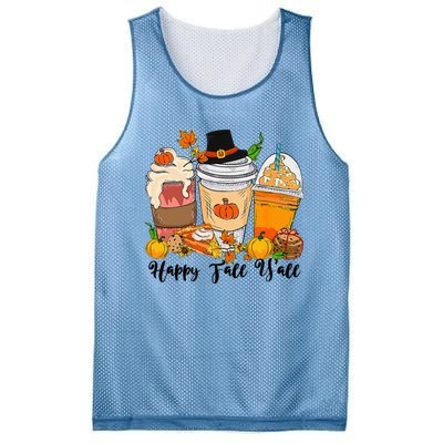 Happy Fall Yall Pumpkin Truck Autumn Thanksgiving Mesh Reversible Basketball Jersey Tank