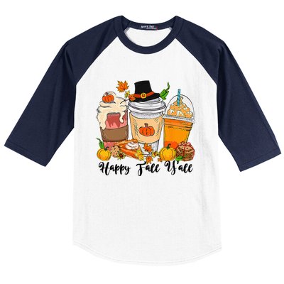 Happy Fall Yall Pumpkin Truck Autumn Thanksgiving Baseball Sleeve Shirt