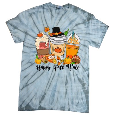 Happy Fall Yall Pumpkin Truck Autumn Thanksgiving Tie-Dye T-Shirt