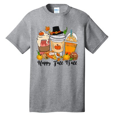 Happy Fall Yall Pumpkin Truck Autumn Thanksgiving Tall T-Shirt