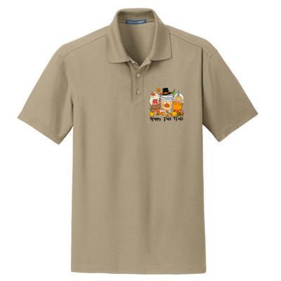 Happy Fall Yall Pumpkin Truck Autumn Thanksgiving Dry Zone Grid Polo