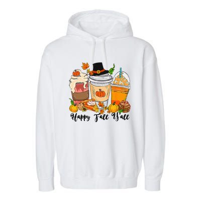 Happy Fall Yall Pumpkin Truck Autumn Thanksgiving Garment-Dyed Fleece Hoodie