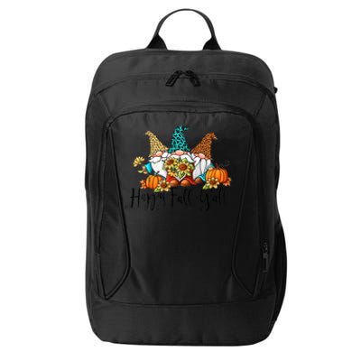 Happy Fall Y'all Gnomes Leopard Pumpkin Autumn Thanksgiving Gift City Backpack