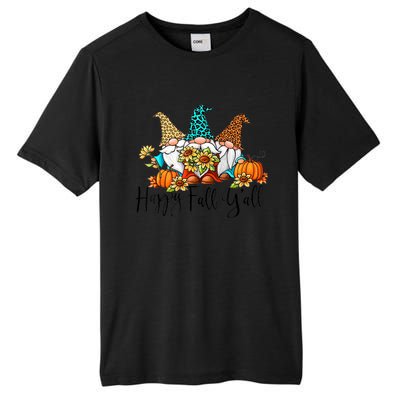 Happy Fall Y'all Gnomes Leopard Pumpkin Autumn Thanksgiving Gift Tall Fusion ChromaSoft Performance T-Shirt