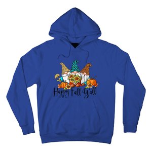 Happy Fall Y'all Gnomes Leopard Pumpkin Autumn Thanksgiving Gift Hoodie