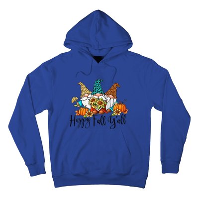 Happy Fall Y'all Gnomes Leopard Pumpkin Autumn Thanksgiving Gift Hoodie