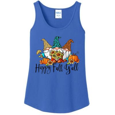 Happy Fall Y'all Gnomes Leopard Pumpkin Autumn Thanksgiving Gift Ladies Essential Tank