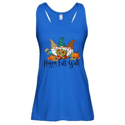 Happy Fall Y'all Gnomes Leopard Pumpkin Autumn Thanksgiving Gift Ladies Essential Flowy Tank