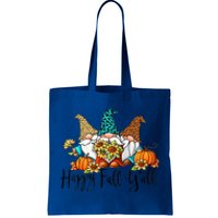 Happy Fall Y'all Gnomes Leopard Pumpkin Autumn Thanksgiving Gift Tote Bag