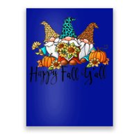 Happy Fall Y'all Gnomes Leopard Pumpkin Autumn Thanksgiving Gift Poster