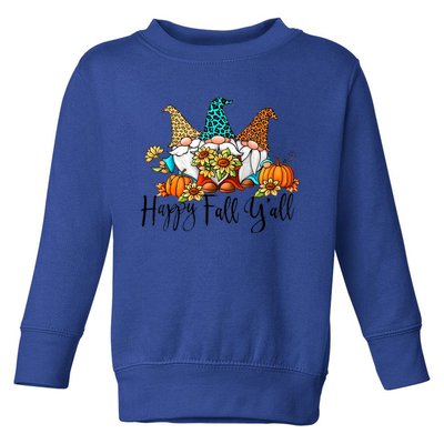 Happy Fall Y'all Gnomes Leopard Pumpkin Autumn Thanksgiving Gift Toddler Sweatshirt