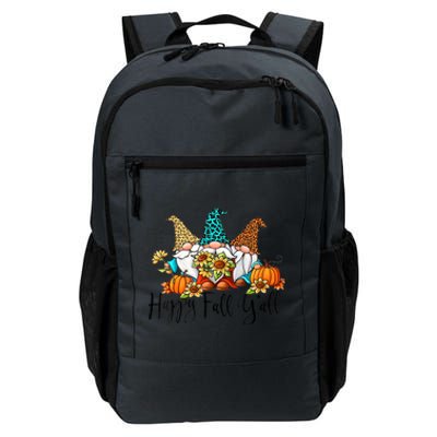 Happy Fall Y'all Gnomes Leopard Pumpkin Autumn Thanksgiving Gift Daily Commute Backpack