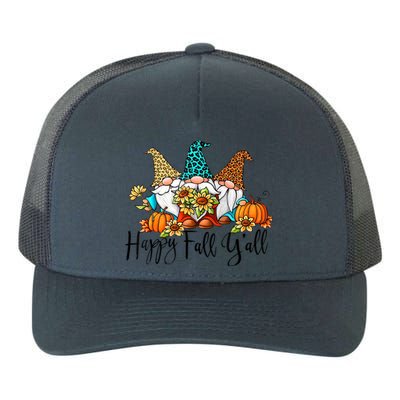 Happy Fall Y'all Gnomes Leopard Pumpkin Autumn Thanksgiving Gift Yupoong Adult 5-Panel Trucker Hat