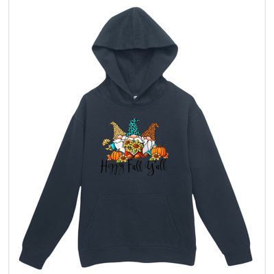 Happy Fall Y'all Gnomes Leopard Pumpkin Autumn Thanksgiving Gift Urban Pullover Hoodie