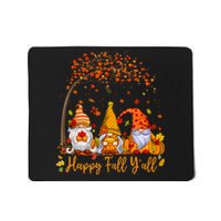 Happy Fall YAll Gnome Pumpkin Autumn Leaves Thanksgiving Mousepad