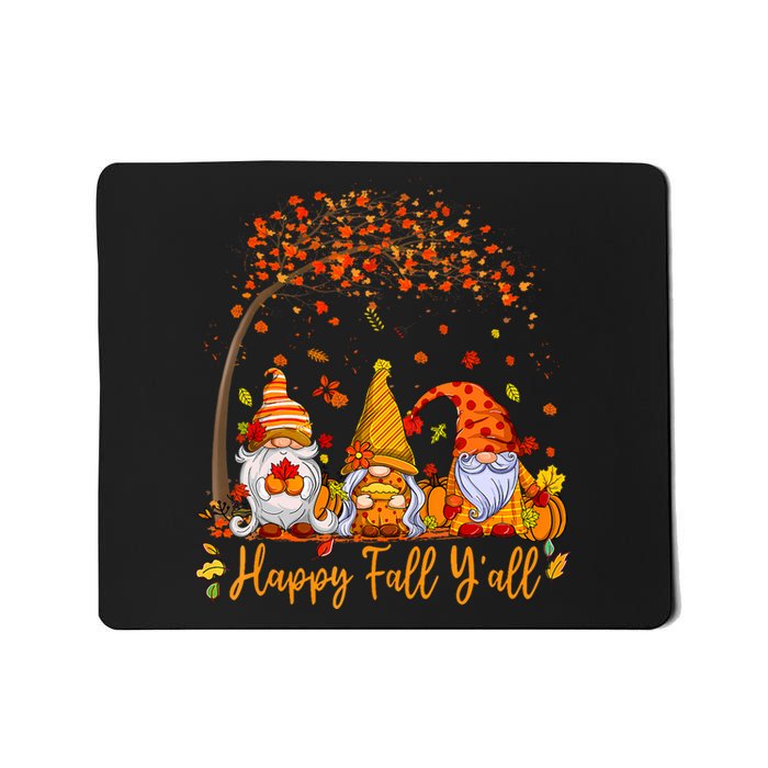 Happy Fall YAll Gnome Pumpkin Autumn Leaves Thanksgiving Mousepad