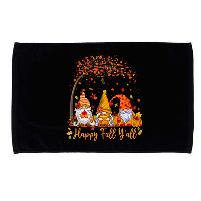 Happy Fall YAll Gnome Pumpkin Autumn Leaves Thanksgiving Microfiber Hand Towel