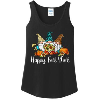 Happy Fall Yall Gnome Leopard Pumpkin Autumn Gnomes Ladies Essential Tank