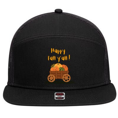 Happy Fall Yall Pumpkin 7 Panel Mesh Trucker Snapback Hat