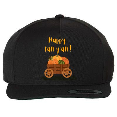 Happy Fall Yall Pumpkin Wool Snapback Cap