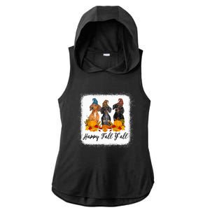 Happy Fall Y'all Dental Dentist Squad Plaid Leopard Autumn Gift Ladies PosiCharge Tri-Blend Wicking Draft Hoodie Tank