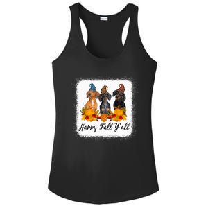 Happy Fall Y'all Dental Dentist Squad Plaid Leopard Autumn Gift Ladies PosiCharge Competitor Racerback Tank