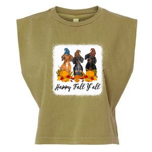 Happy Fall Y'all Dental Dentist Squad Plaid Leopard Autumn Gift Garment-Dyed Women's Muscle Tee