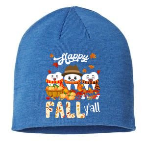 Happy Fall Y'all Thanksgiving Dental Dentist Squad Tooth Funny Gift Sustainable Beanie