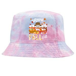 Happy Fall Y'all Thanksgiving Dental Dentist Squad Tooth Funny Gift Tie-Dyed Bucket Hat