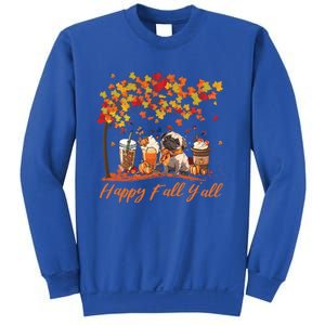 Happy Fall YAll Pumpkin Spice Fall Pug Halloween Dog Lovers Gift Sweatshirt