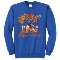 Happy Fall YAll Pumpkin Spice Fall Pug Halloween Dog Lovers Gift Sweatshirt