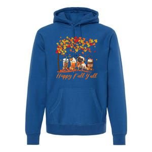 Happy Fall YAll Pumpkin Spice Fall Pug Halloween Dog Lovers Gift Premium Hoodie