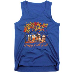 Happy Fall YAll Pumpkin Spice Fall Pug Halloween Dog Lovers Gift Tank Top