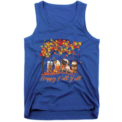 Happy Fall YAll Pumpkin Spice Fall Pug Halloween Dog Lovers Gift Tank Top