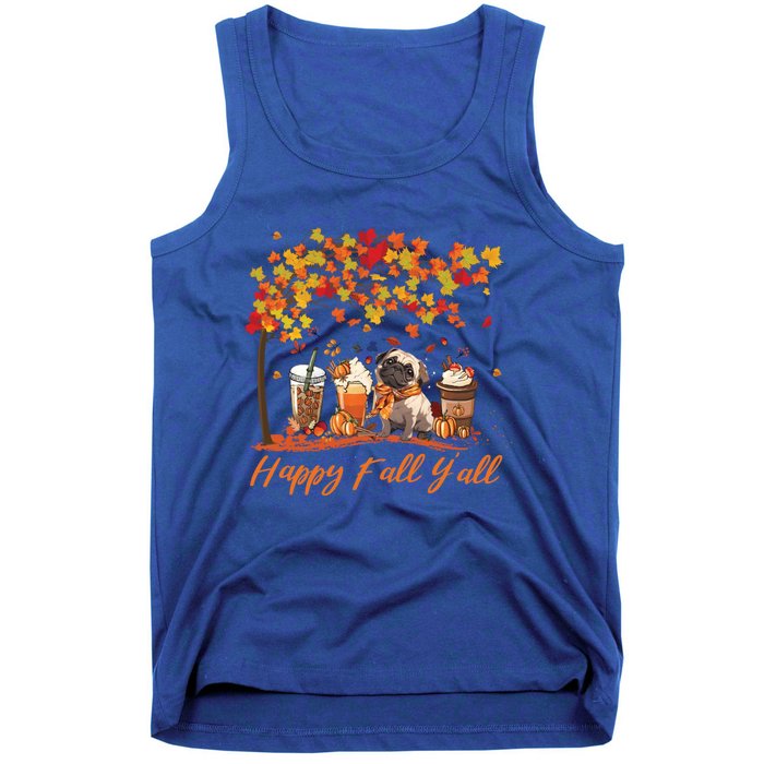 Happy Fall YAll Pumpkin Spice Fall Pug Halloween Dog Lovers Gift Tank Top