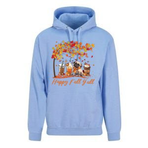 Happy Fall YAll Pumpkin Spice Fall Pug Halloween Dog Lovers Gift Unisex Surf Hoodie