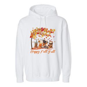 Happy Fall YAll Pumpkin Spice Fall Pug Halloween Dog Lovers Gift Garment-Dyed Fleece Hoodie