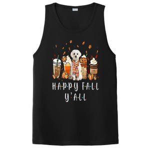 Happy Fall Y'all Maltese Dog Coffee Pumpkin Fall Autumn PosiCharge Competitor Tank