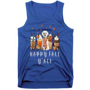 Happy Fall Y'all Maltese Dog Coffee Pumpkin Fall Autumn Tank Top